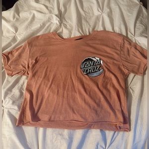 Santa Cruz pink cropped t-shirt